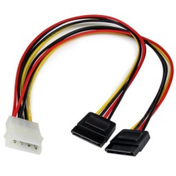PC internal cable, adapter: 0.15m, Molex, male - 2x Sata, female