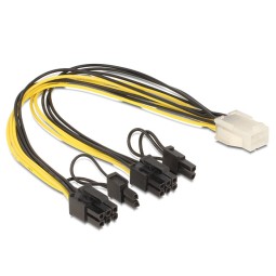 Компьютерный кабель, переходник: 0.30m, PCI-E 6pin, папа - 2x PCI-E 8pin (6+2), мама