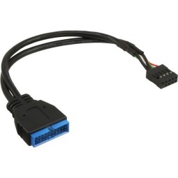 Arvuti sisejuhe, üleminek: 0.15m, USB3.0 19pin, male - USB2.0 9pin, female