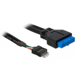 Компьютерный кабель, переходник: 0.20m, USB3.0 19pin, female - USB2.0 9pin, male