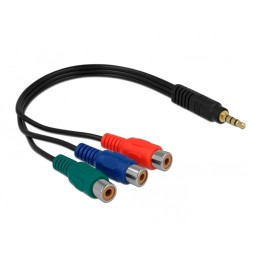 Adapter: 4pin, Video-jack, 3.5mm, male - 3x RCA audio-video, female