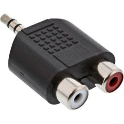Adapter, üleminek: Audio-jack, AUX, 3.5mm, pistik - 2x RCA, pesa